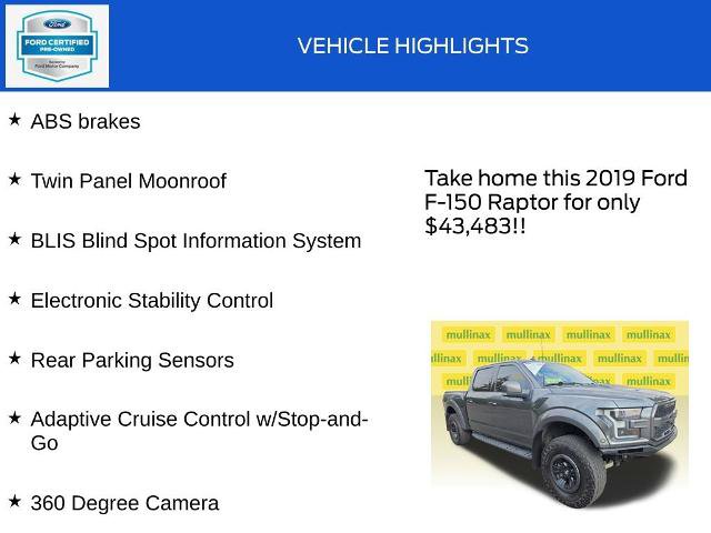 Certified 2019 Ford F150 Raptor w/ Equipment Group 802A Luxury AWD/4WD image 19