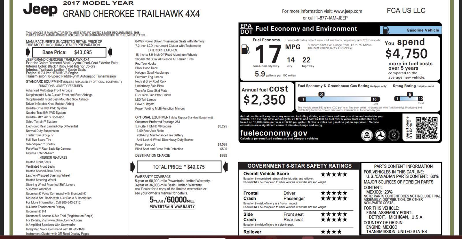 Used 2017 Jeep Grand Cherokee Trailhawk image 4