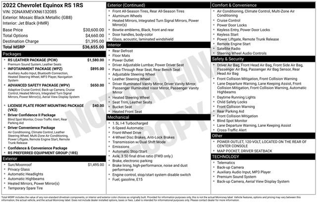 Used 2022 Chevrolet Equinox RS w/ RS Leather Package image 10