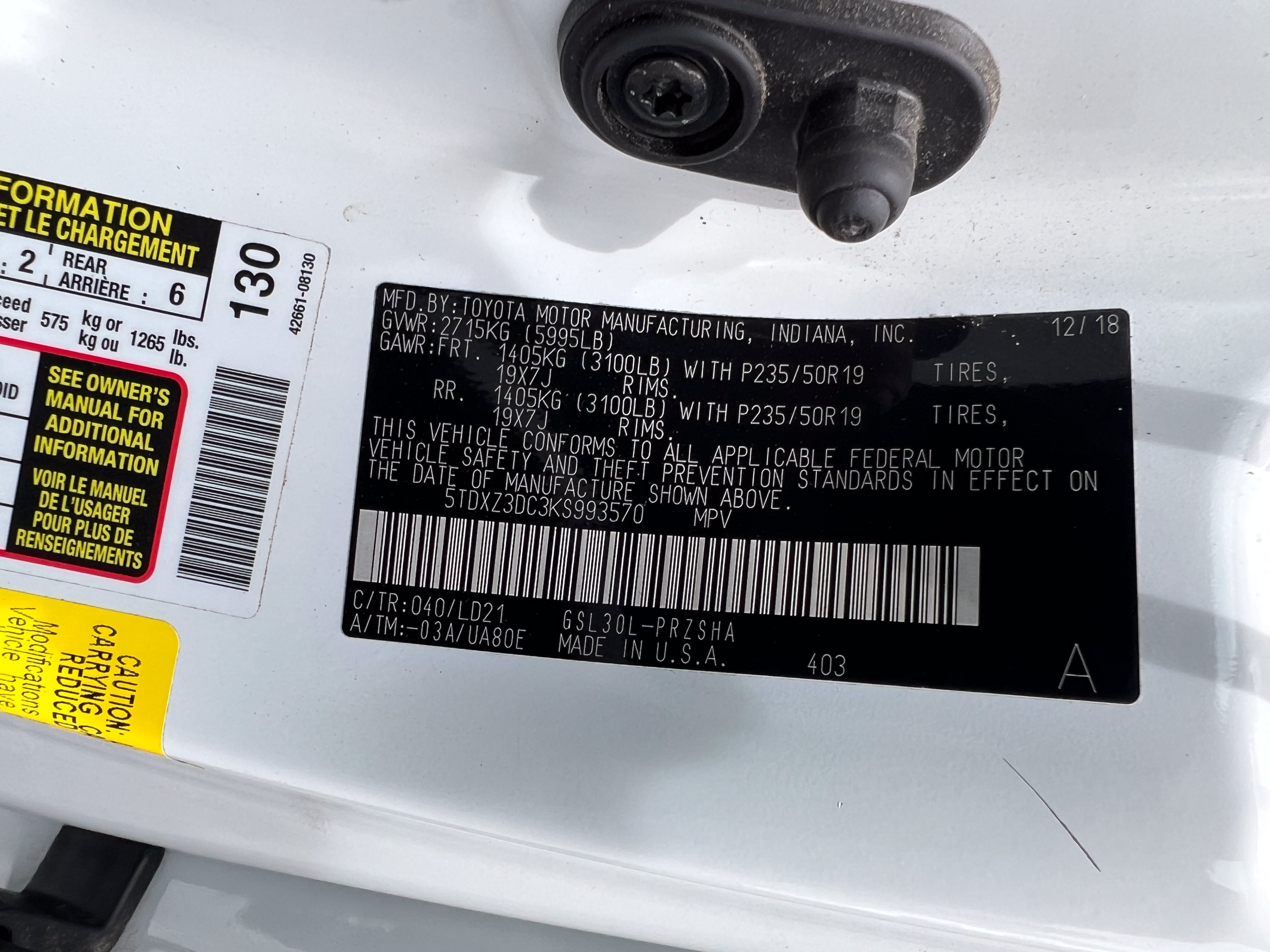 Used 2019 Toyota Sienna SE w/ Carpet Mat Package FWD image 13