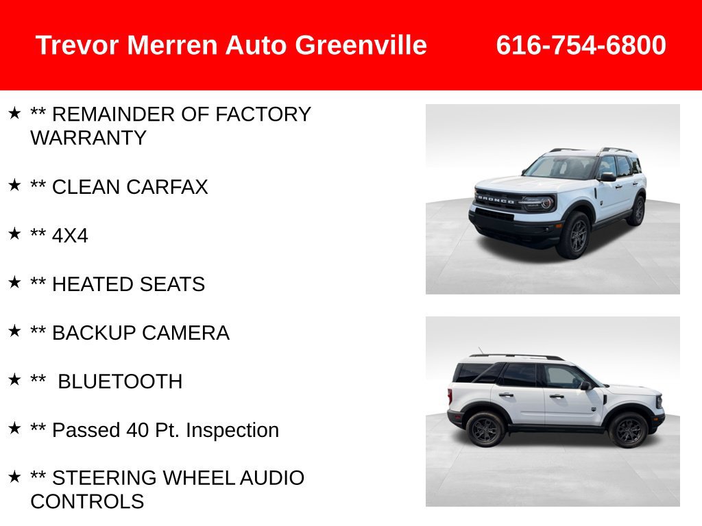 Used 2022 Ford Bronco Sport Big Bend w/ Convenience Package AWD/4WD image 8