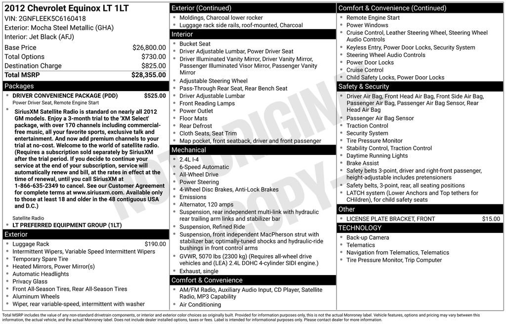 Used 2012 Chevrolet Equinox LT w/ Driver Convenience Package image 14