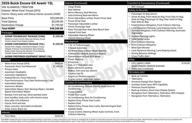Used 2026 Buick Encore GX Avenir w/ Avenir Technology Package AWD/4WD image 19