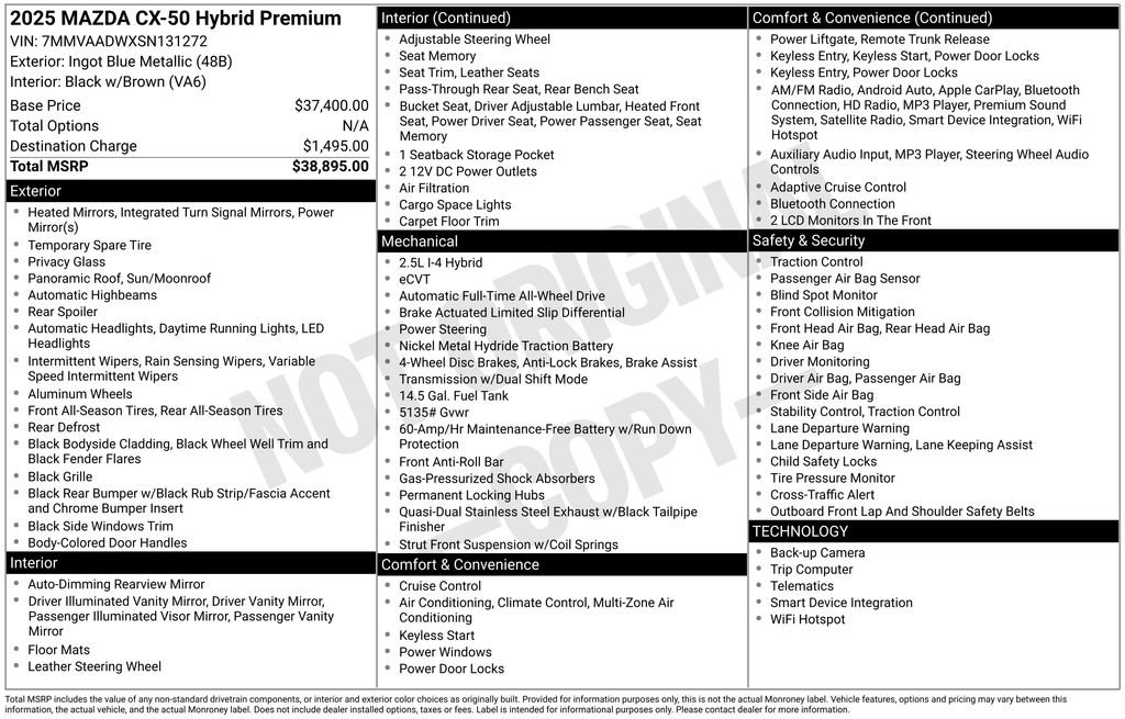 Used 2025 MAZDA CX-50 AWD 2.5 Hybrid w/ Premium Pkg image 5