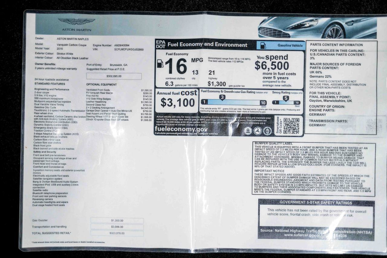 Used 2016 Aston Martin Vanquish Coupe image 3