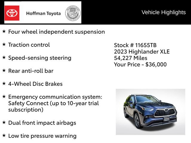 Used 2023 Toyota Highlander XLE AWD/4WD image 22
