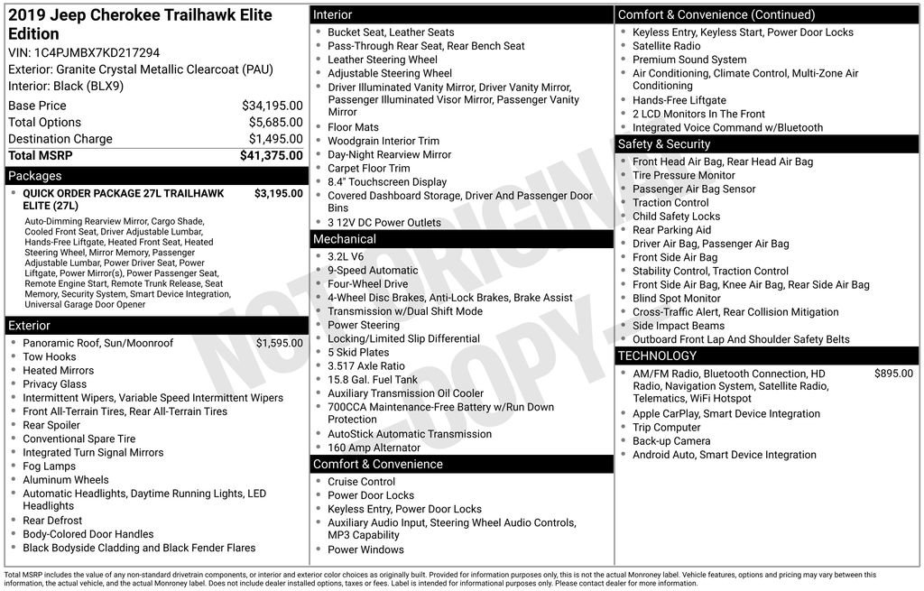 Used 2019 Jeep Cherokee Trailhawk image 7