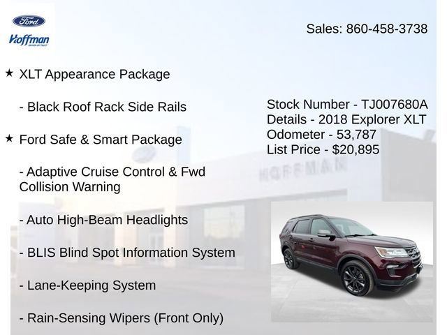 Certified 2018 Ford Explorer XLT w/ Equipment Group 202A image 20