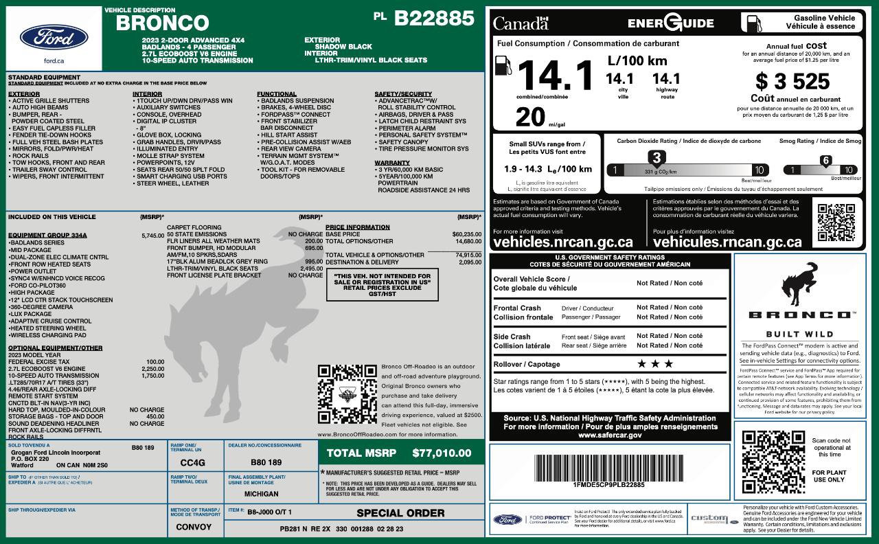 Used 2023 Ford Bronco Badlands AWD/4WD image 10