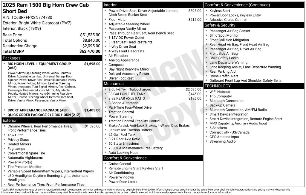 Certified 2025 RAM 1500 Big Horn AWD/4WD image 8