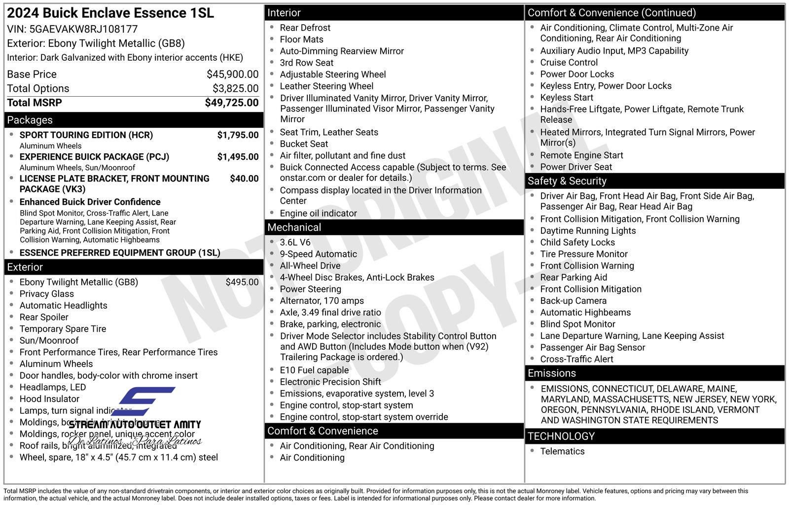 Used 2024 Buick Enclave Essence w/ Experience Buick Package image 38