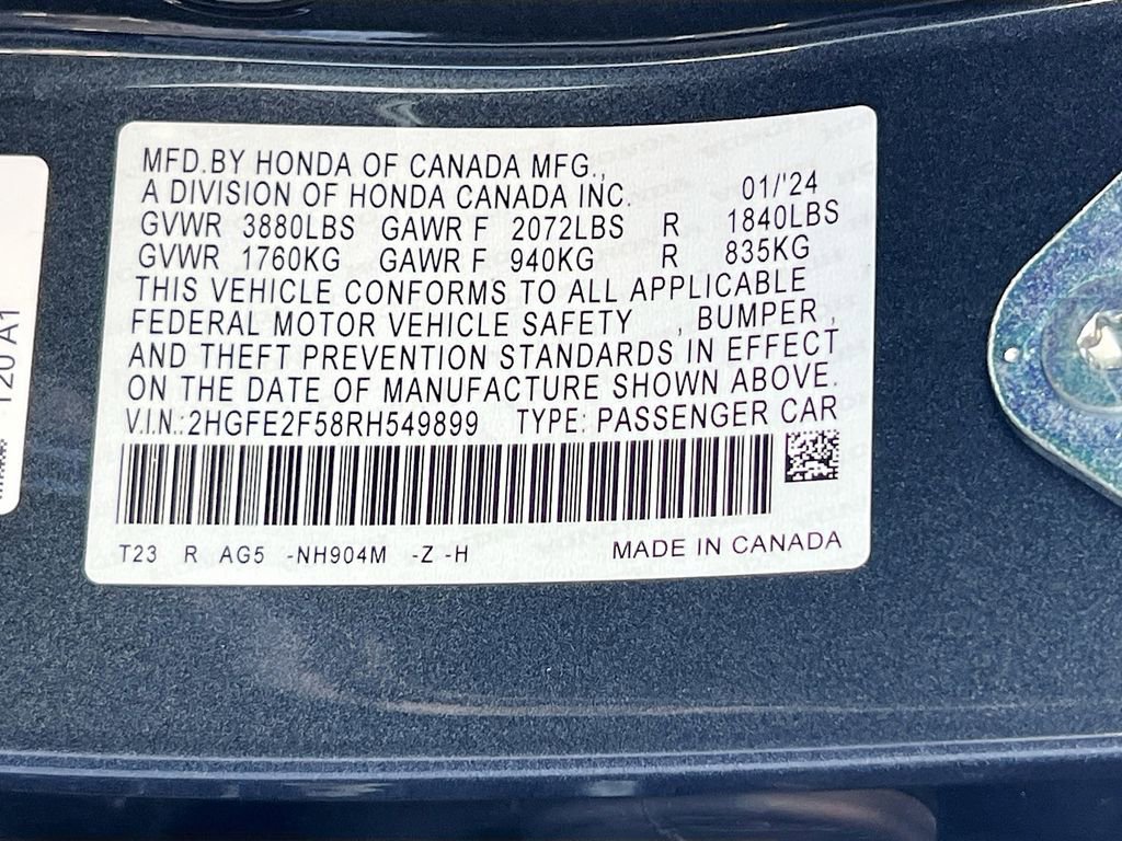 Certified 2024 Honda Civic Sport image 29