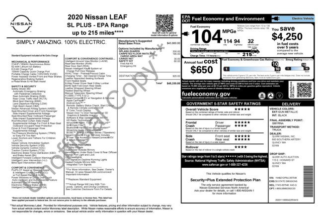 Used 2020 Nissan Leaf SL Plus FWD image 3