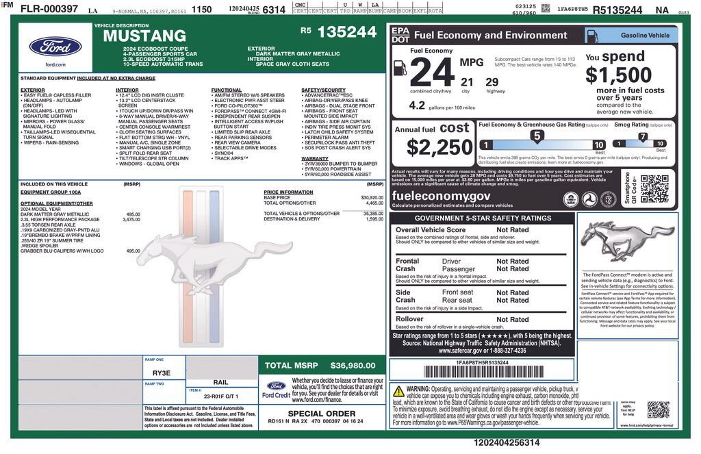 Used 2024 Ford Mustang Coupe w/ 2.3L High Performance Package RWD image 7