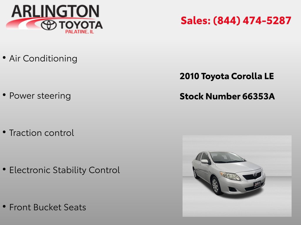 Used 2010 Toyota Corolla LE FWD image 2