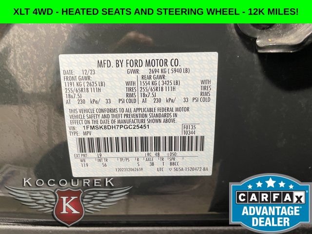 Used 2023 Ford Explorer XLT w/ Equipment Group 202A AWD/4WD image 26