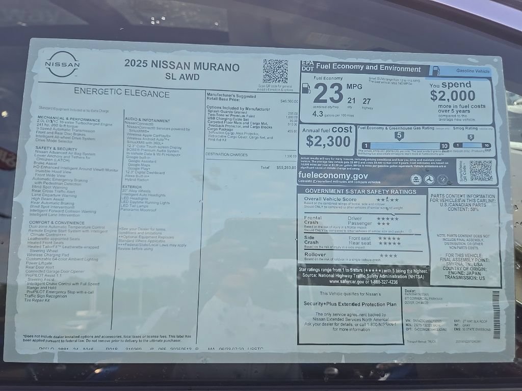 New 2025 Nissan Murano SL w/ Cargo Package AWD/4WD image 35