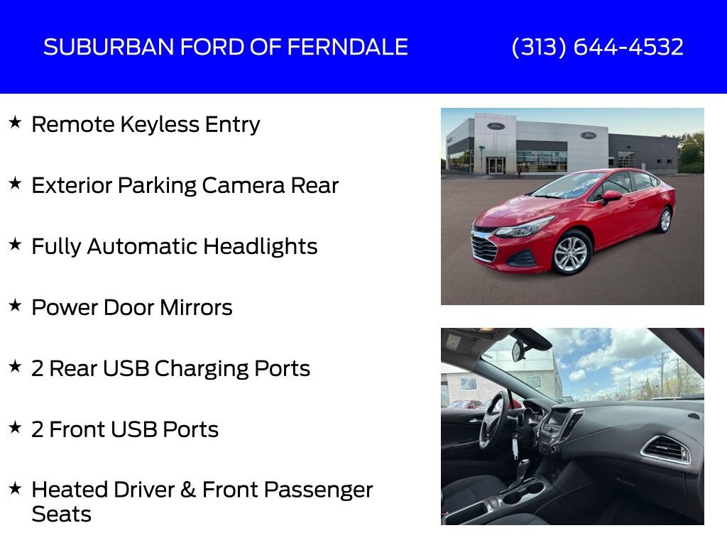 Used 2019 Chevrolet Cruze LT w/ LT Fleet Convenience Package image 9