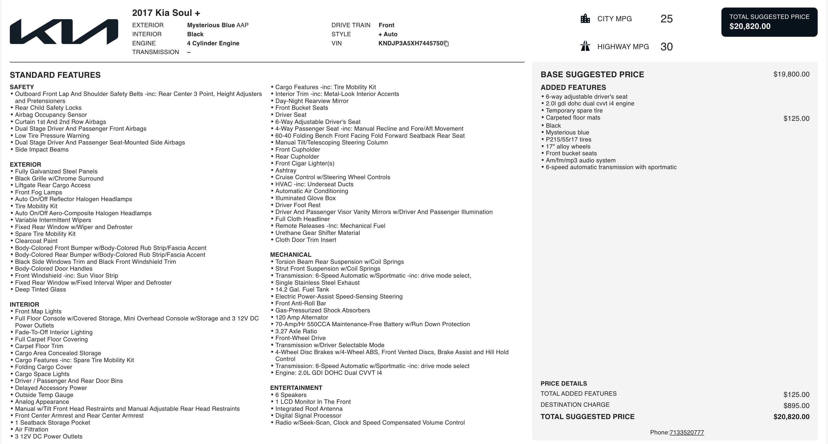 Used 2017 Kia Soul + image 2