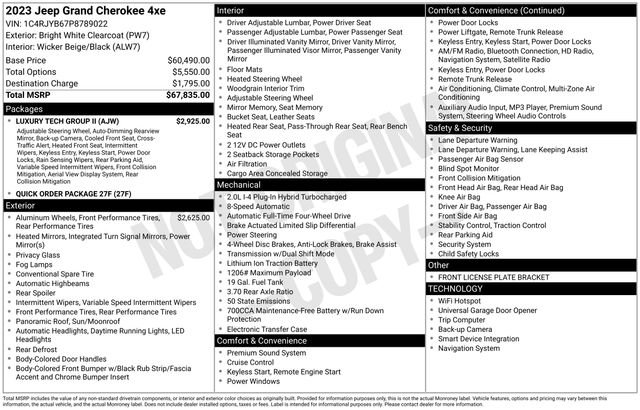 Used 2023 Jeep Grand Cherokee 4WD 4xe w/ Luxury Tech Group II image 32