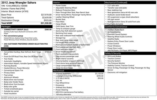 Used 2012 Jeep Wrangler Sahara w/ Connectivity Group image 6