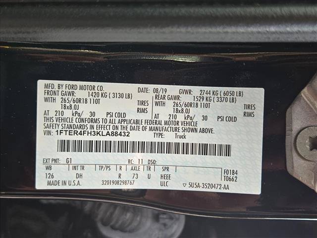 Certified 2019 Ford Ranger Lariat w/ Black Appearance Package AWD/4WD image 24