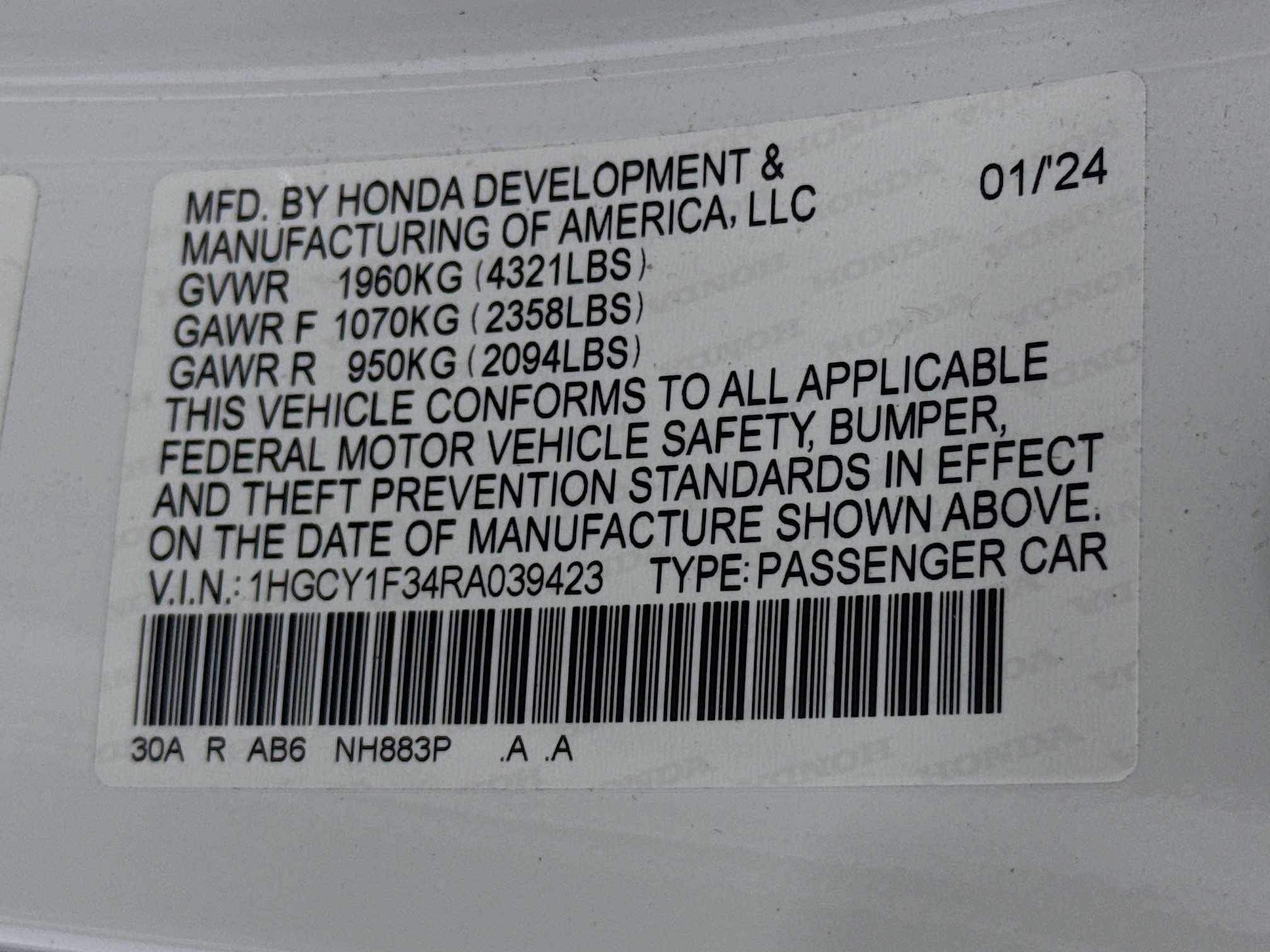 Certified 2024 Honda Accord EX image 31