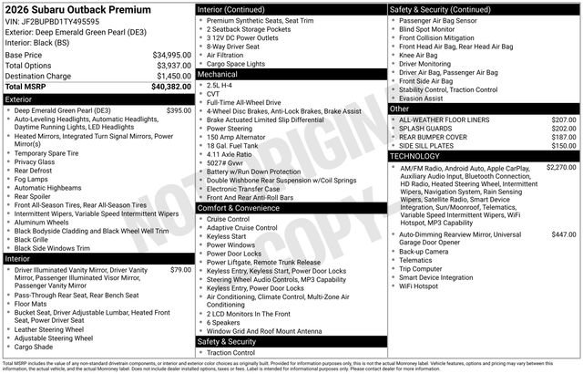New 2026 Subaru Outback Premium image 5