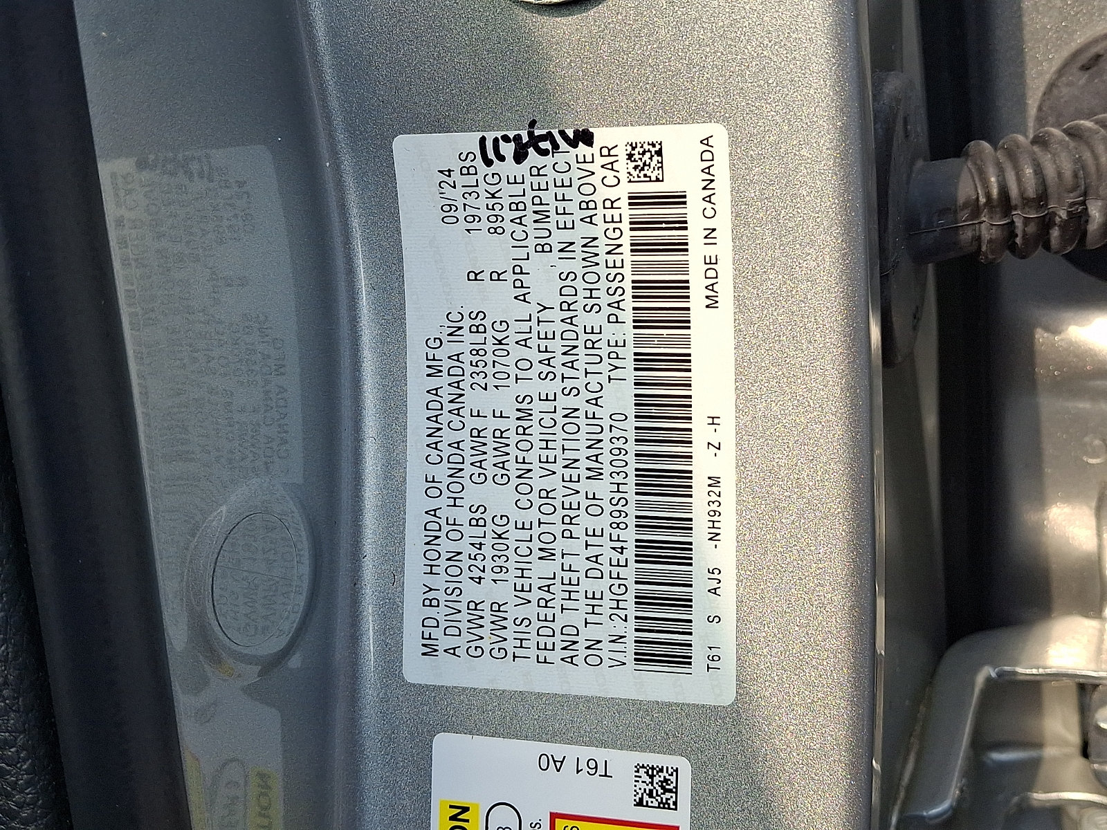 Certified 2025 Honda Civic FWD Hybrid Sedan image 18