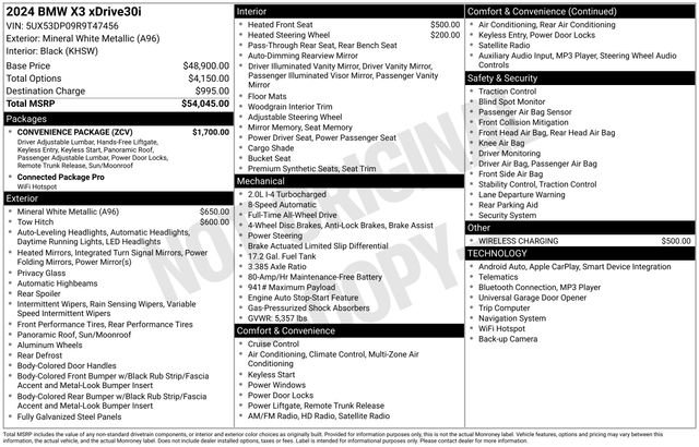 Used 2024 BMW X3 xDrive30i w/ Convenience Package image 38