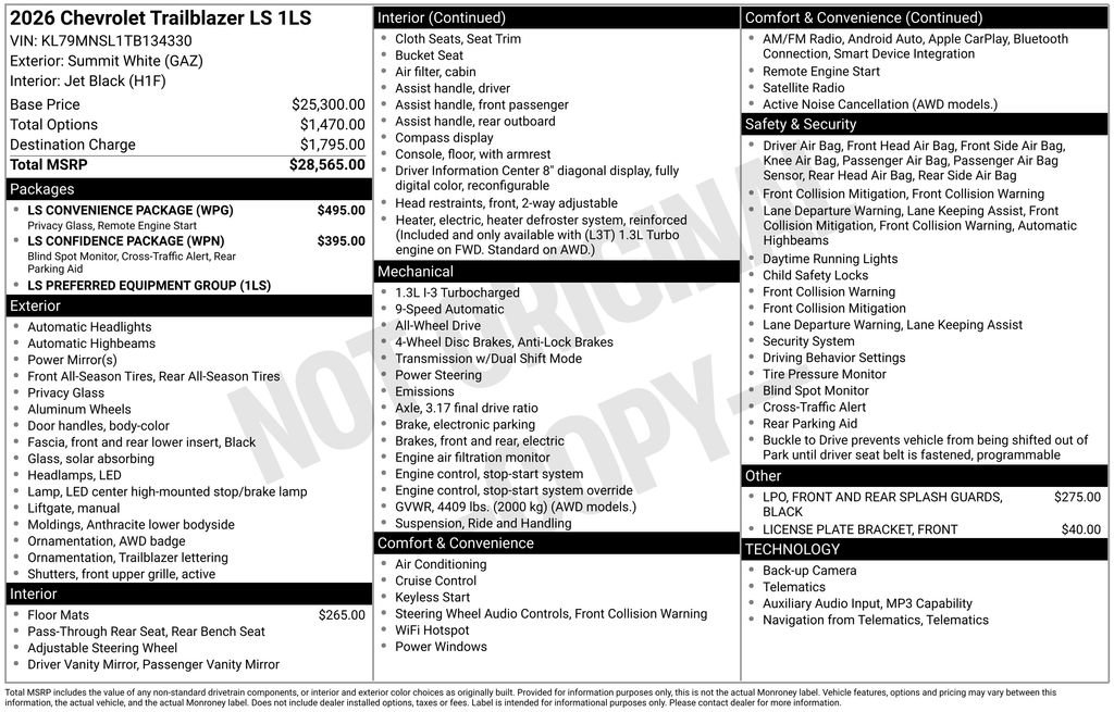 Used 2026 Chevrolet TrailBlazer LS w/ LS Convenience Package AWD/4WD image 50