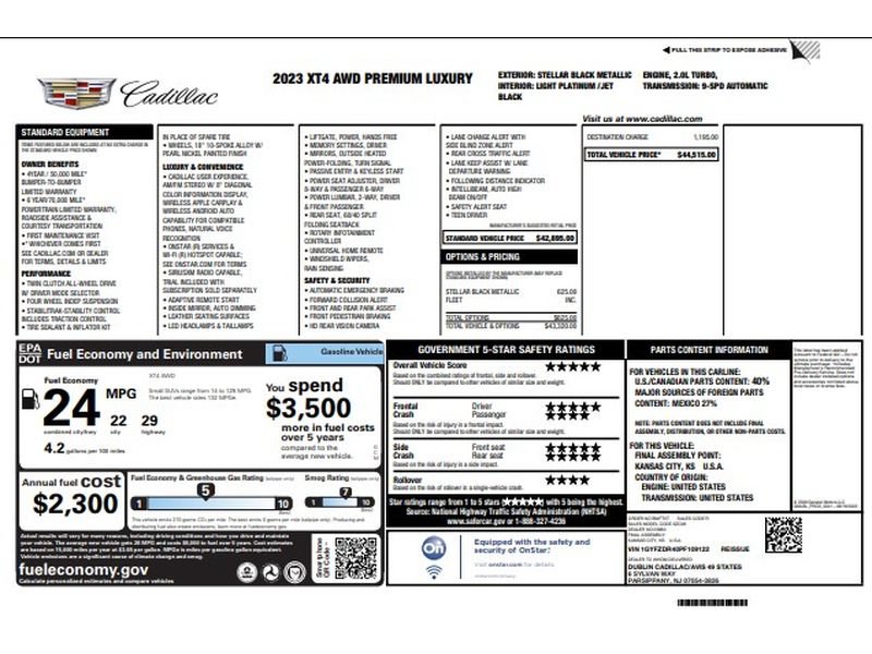 Certified 2023 Cadillac XT4 Premium Luxury AWD/4WD image 9