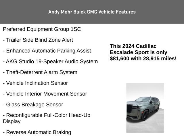 Used 2024 Cadillac Escalade Sport w/ LPO, ONYX Package AWD/4WD image 14