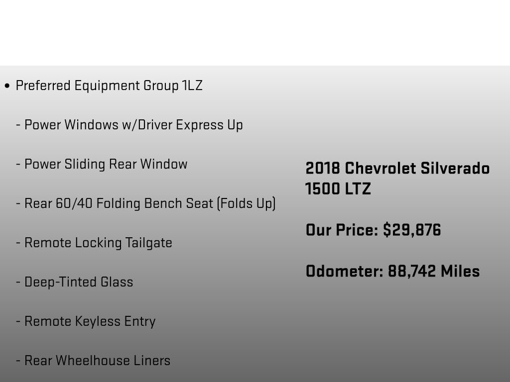 Used 2018 Chevrolet Silverado 1500 LTZ w/ Sport Package RWD image 6
