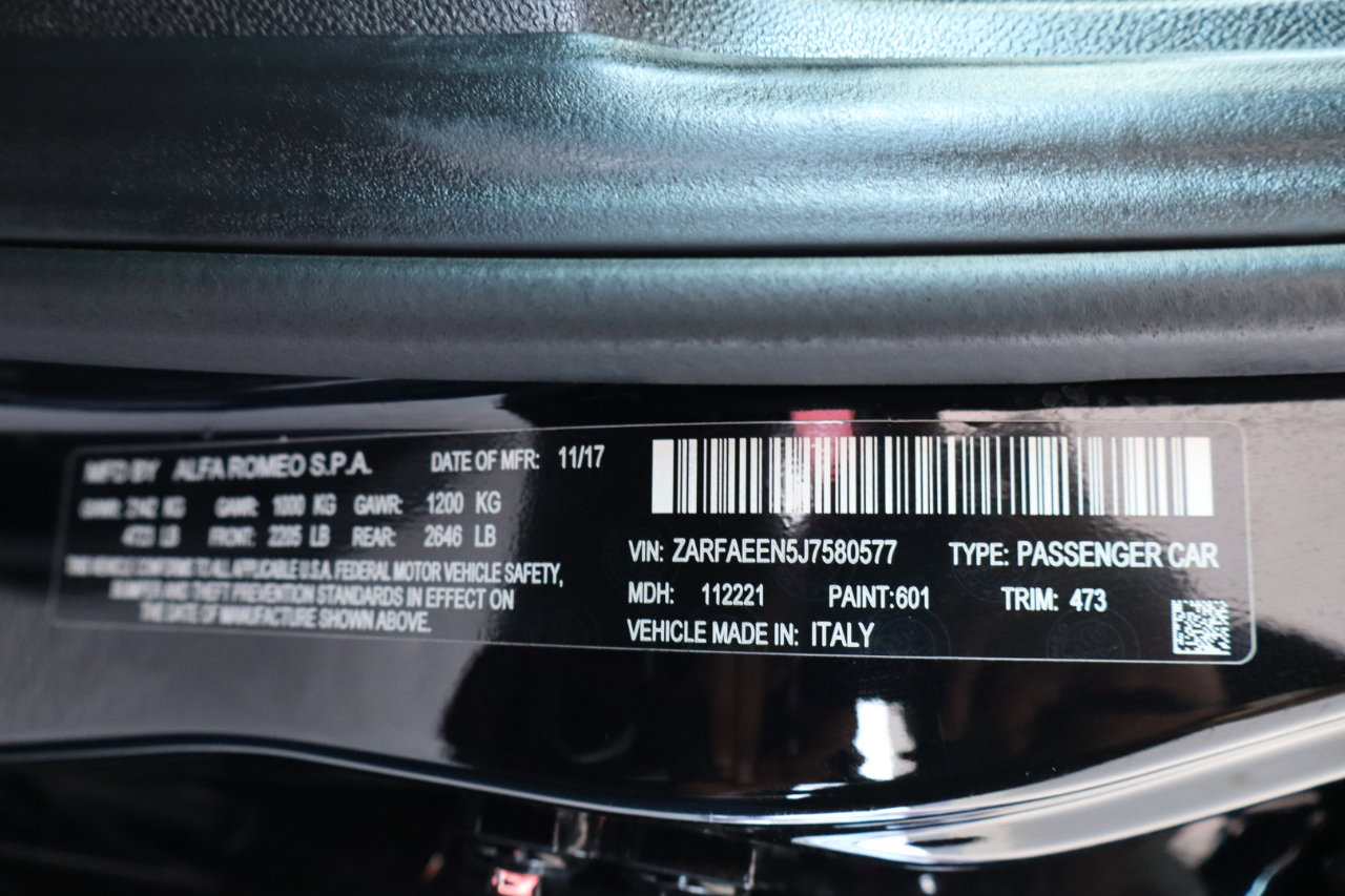 Used 2018 Alfa Romeo Giulia Ti Sport w/ Quick Order Package 22S Sport image 55