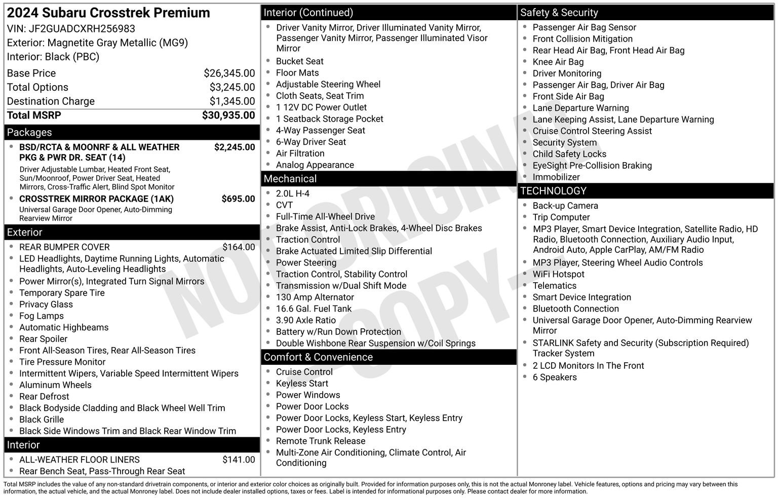 Certified 2024 Subaru Crosstrek 2.0i Premium AWD/4WD image 35