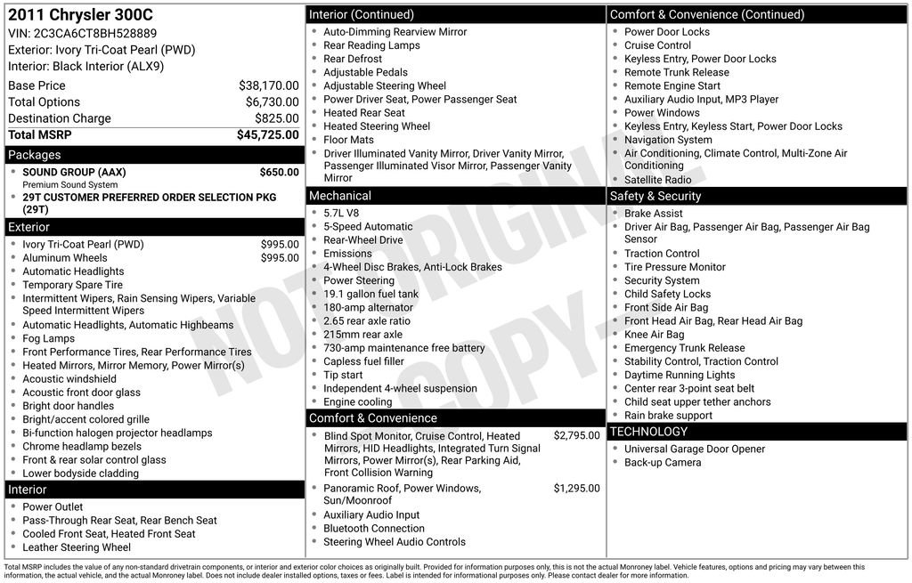 Used 2011 Chrysler 300 C w/ Sound Group image 14