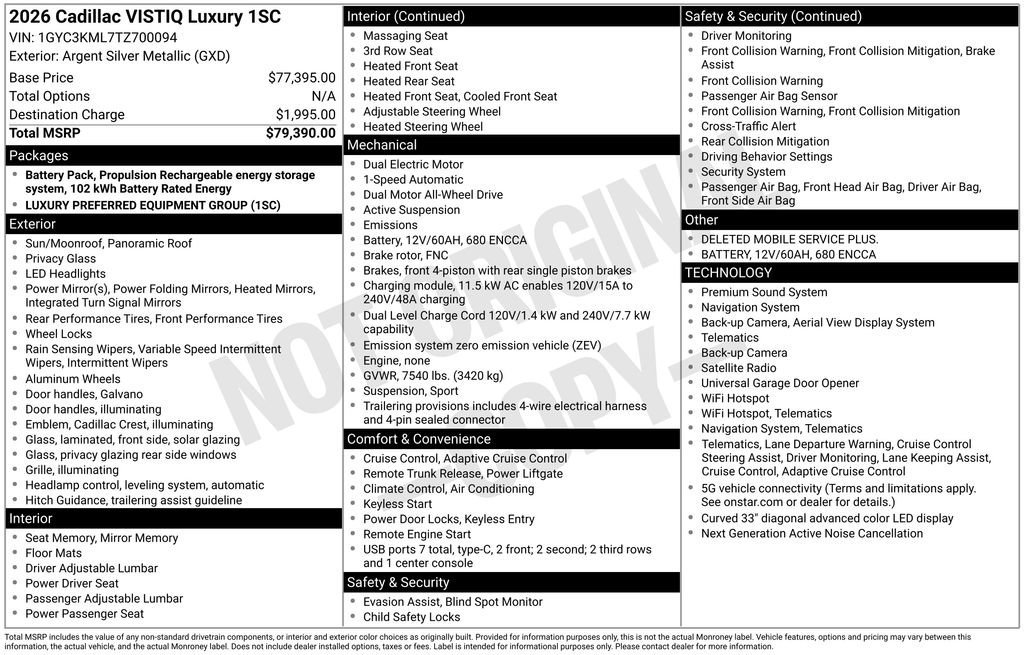 Certified 2026 Cadillac Vistiq Luxury AWD/4WD image 4