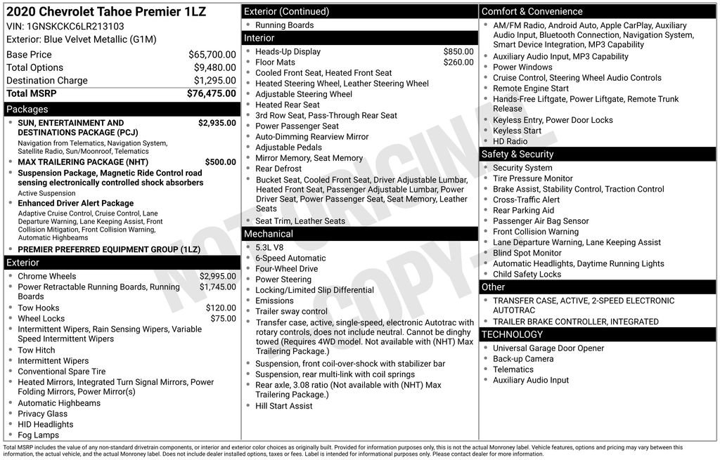 Used 2020 Chevrolet Tahoe Premier AWD/4WD image 39