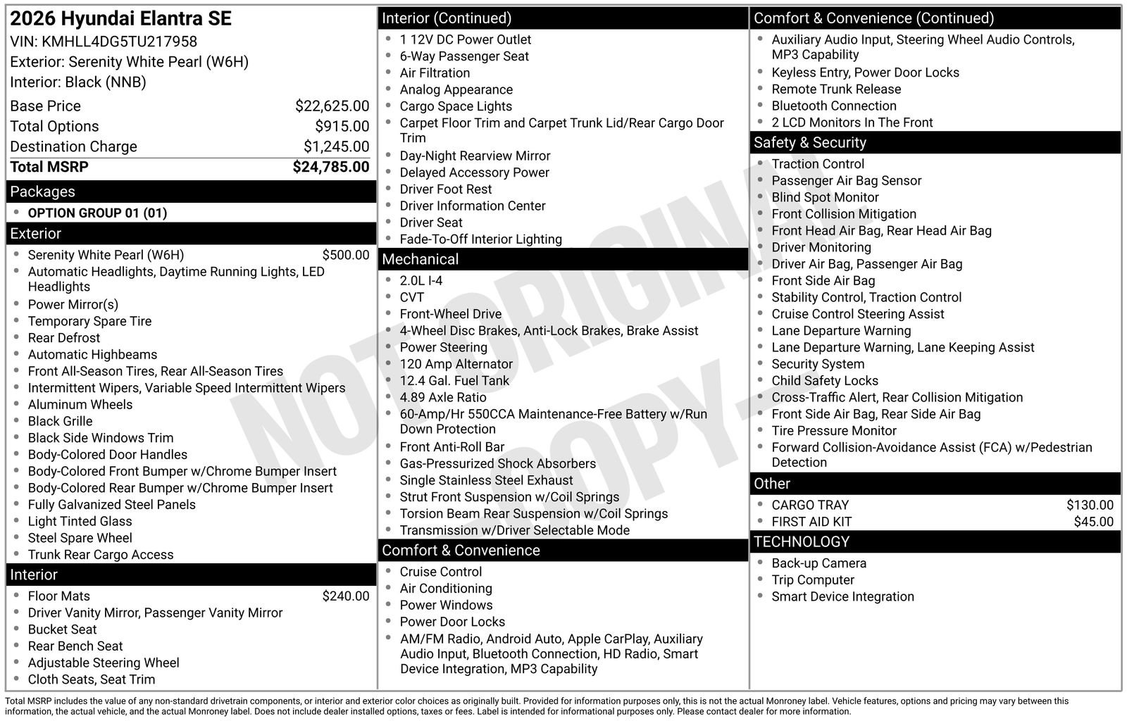 New 2026 Hyundai Elantra SE FWD image 4