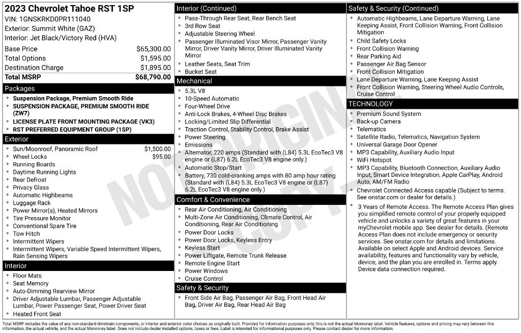 Used 2023 Chevrolet Tahoe RST AWD/4WD image 29