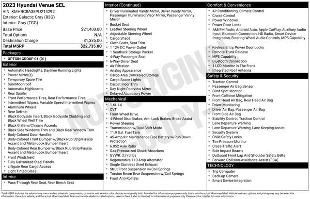 Used 2023 Hyundai Venue SEL image 15