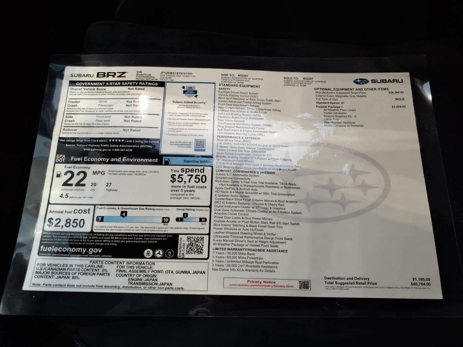 New 2026 Subaru BRZ tS RWD image 40