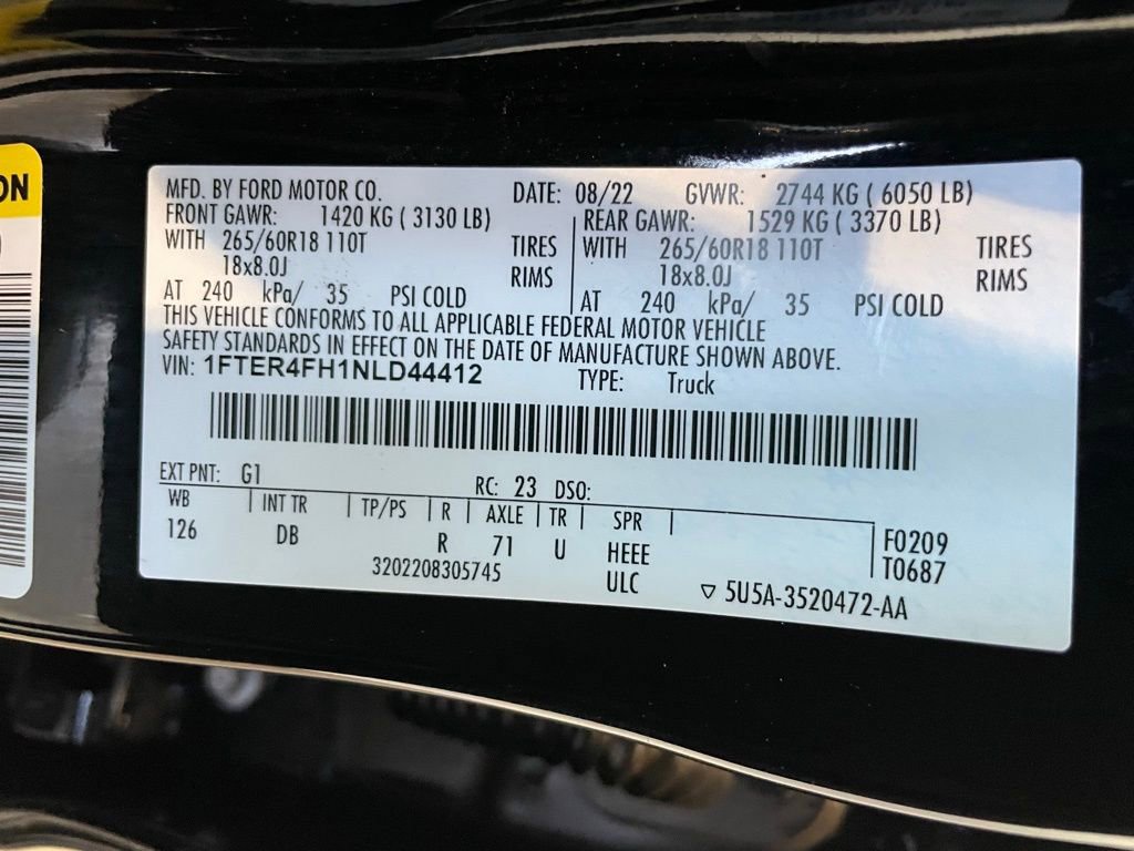 Used 2022 Ford Ranger Lariat w/ Equipment Group 501A High image 33