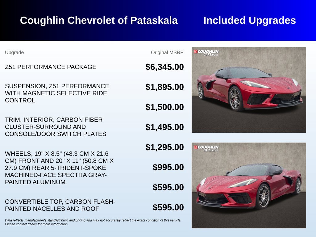 Used 2022 Chevrolet Corvette Stingray Premium Conv w/ Z51 Performance Package RWD image 3