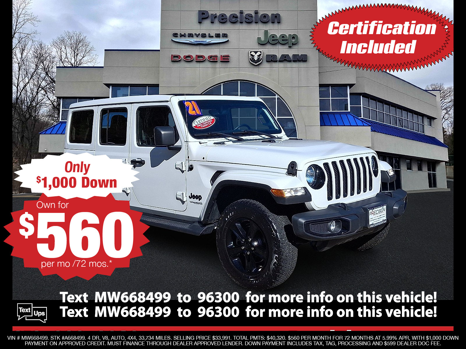 Certified 2021 Jeep Wrangler Unlimited Sahara