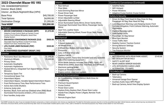 Certified 2023 Chevrolet Blazer RS w/ Driver Confidence II Package image 7