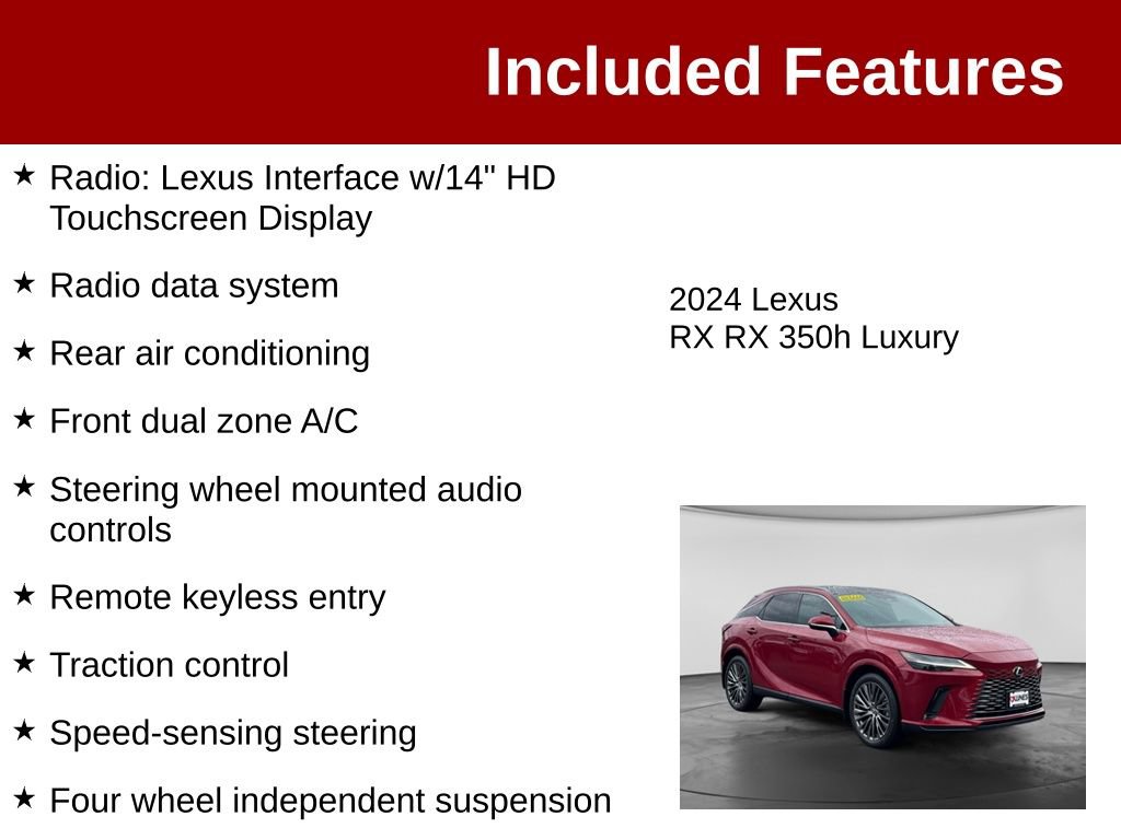 Used 2024 Lexus RX 350 w/ Convenience Package AWD/4WD image 4