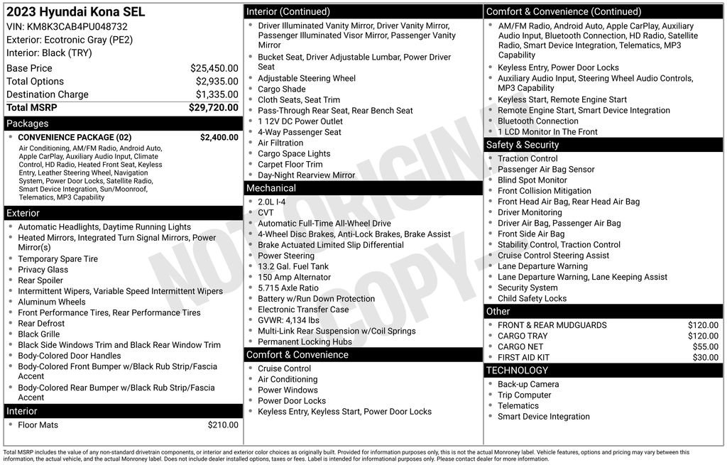 Certified 2023 Hyundai Kona SEL w/ Convenience Package AWD/4WD image 28