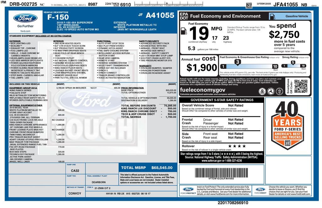 Used 2018 Ford F150 King Ranch w/ Equipment Group 601A Luxury image 4